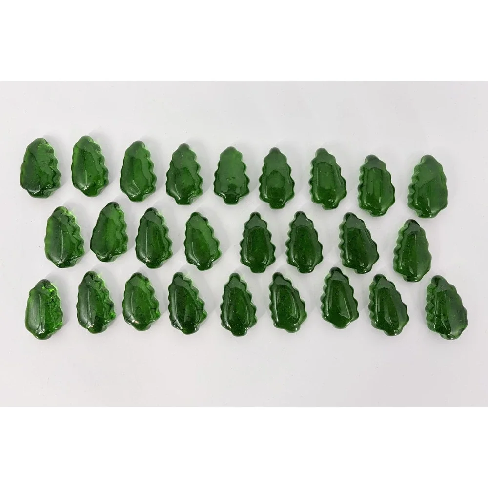 Green Glass Hard Candies Christmas Trees Lot of 26 Rare Bowl Vase Fillers